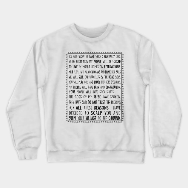 Wednesday Addams Quote Thanksgiving Monologue Speech Crewneck Sweatshirt by graphicbombdesigns